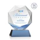 Bradford Full Color Sky Blue on Newhaven Base Crystal Award