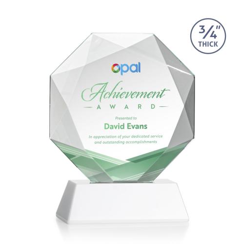 Corporate Awards - Crystal Awards - Bradford Full Color White on Newhaven Base Crystal Award
