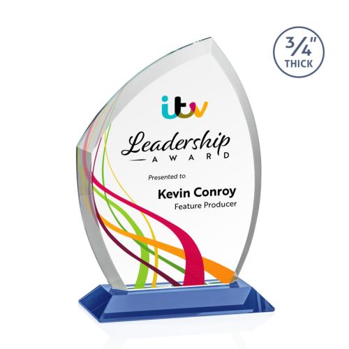 Corporate Awards - Crystal Awards - Daltry Full Color Sky Blue Abstract / Misc Crystal Award