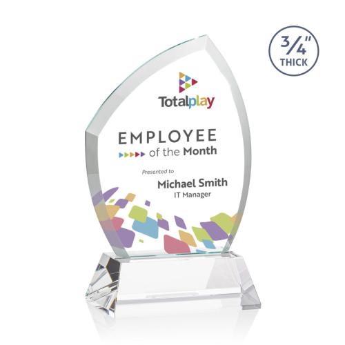 Corporate Awards - Crystal Awards - Daltry Full Color Starfire on Newhaven Base Abstract / Misc Crystal Award