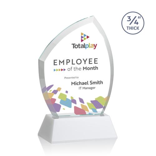 Corporate Awards - Crystal Awards - Daltry Full Color White on Newhaven Base Abstract / Misc Crystal Award