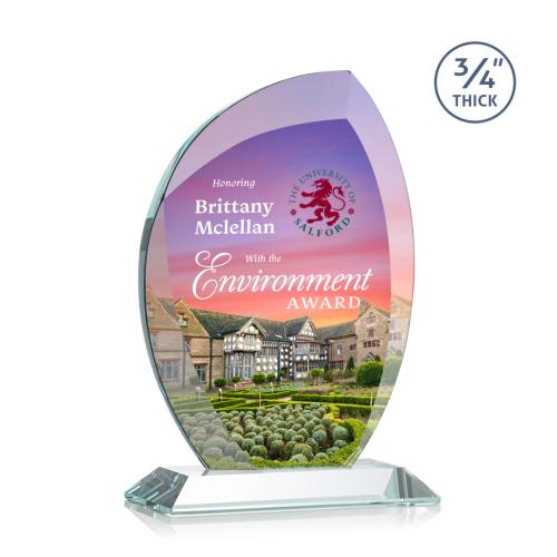 Corporate Awards - Crystal Awards - Wichita Full Color Clear Flame Crystal Award