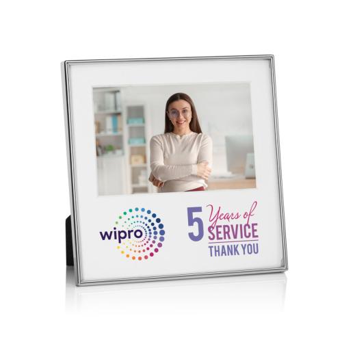 Corporate Recognition Gifts - Picture Frames - Blakely Full Color Frame - Silver