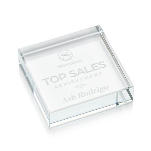 Corporate Awards - Crystal Awards - Winston Square Paperweight