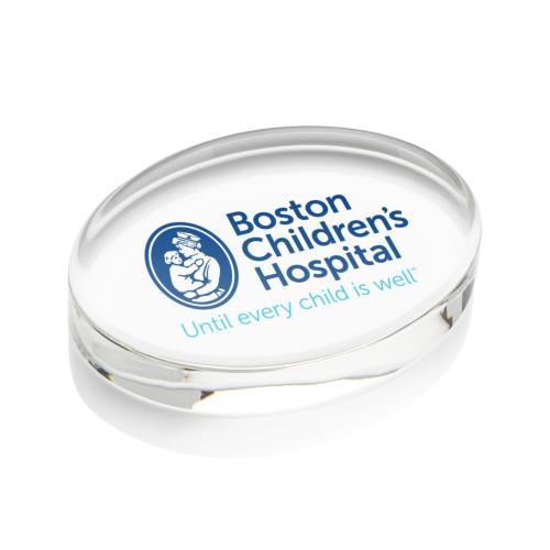 Corporate Awards - Crystal Awards - Logan Oval Full Color Paperweight