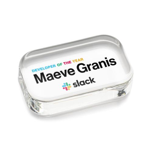 Corporate Awards - Glass Awards - Halperin Rectangle Full Color Paperweight