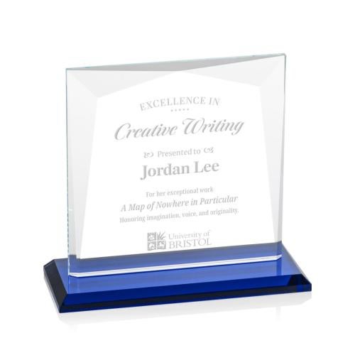 Corporate Awards - Crystal Awards - Tanner Blue  Crystal Award