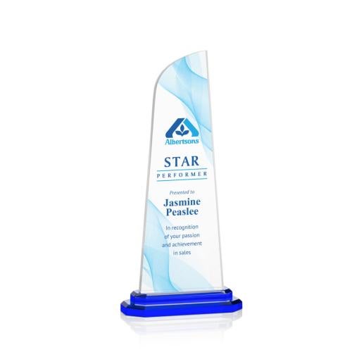 Corporate Awards - Acrylic Awards - Culver Full Color Blue Peak Acrylic Award
