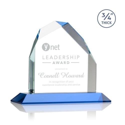 Corporate Awards - Crystal Awards - Austere Sky Blue Peak Crystal Award