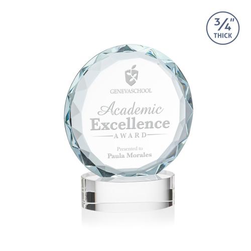 Corporate Awards - Crystal Awards - Centura Clear on Alberton Base Circle Crystal Award