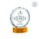 Centura Full Color Amber on Alberton Base Circle Crystal Award