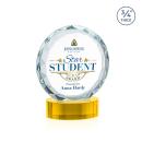 Centura  Full Color Gold on Alberton Base Circle Crystal Award