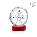 Centura Full Color Red on Alberton Base Circle Crystal Award