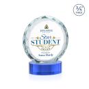 Centura Full Color Sky Blue on Alberton Base Circle Crystal Award