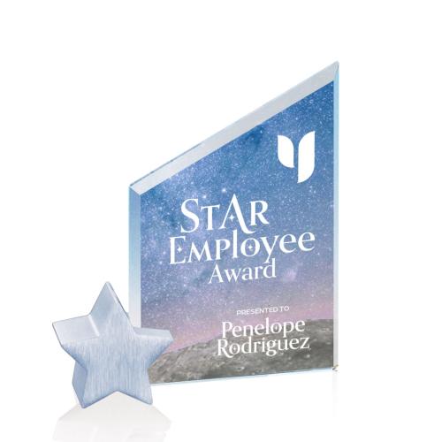 Corporate Awards - Crystal Awards - Cooper Full Colorfire/Chrome Star Crystal Award