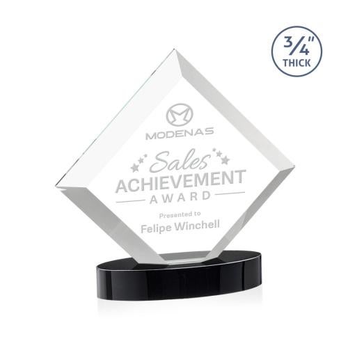 Corporate Awards - Crystal Awards - Belaire Black on Alberton Base Crystal Award