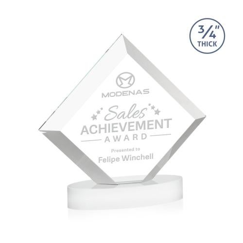 Corporate Awards - Crystal Awards - Belaire White on Alberton Base Crystal Award