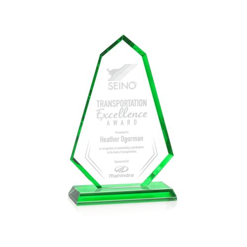 Corporate Awards - Crystal Awards - Pearson Green Abstract / Misc Crystal Award