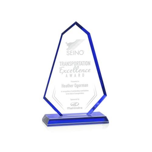 Corporate Awards - Crystal Awards - Pearson Blue Abstract / Misc Crystal Award