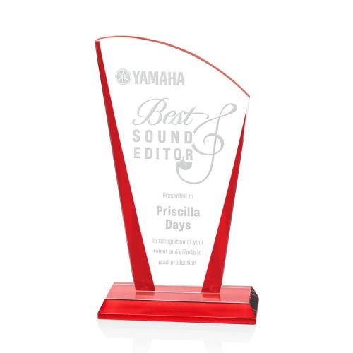 Corporate Awards - Crystal Awards - Merivale Red Sail Crystal Award