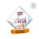 Belaire Full Color Amber on Alberton Base Crystal Award