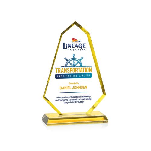 Corporate Awards - Crystal Awards - Pearson Full Color Gold Abstract / Misc Crystal Award