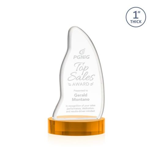 Corporate Awards - Crystal Awards - Beauford Amber on Base Abstract / Misc Crystal Award