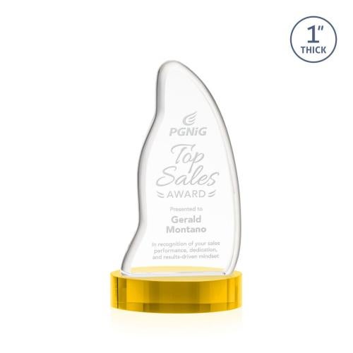 Corporate Awards - Crystal Awards - Beauford Gold on Base Abstract / Misc Crystal Award