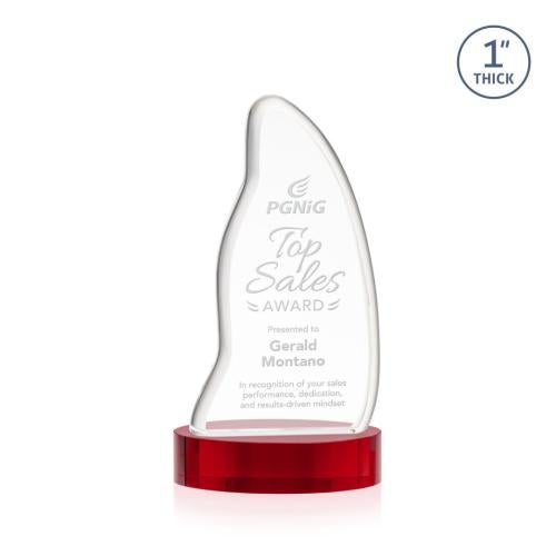 Corporate Awards - Crystal Awards - Beauford Red on Base Abstract / Misc Crystal Award
