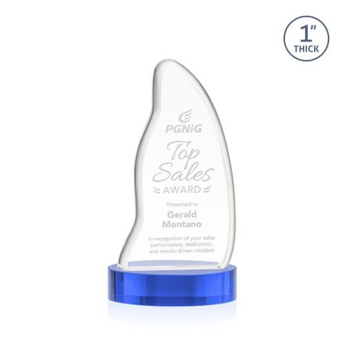 Corporate Awards - Crystal Awards - Beauford Sky Blue on Base Abstract / Misc Crystal Award