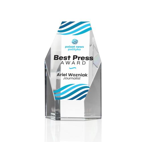 Corporate Awards - Crystal Awards - Ashford Full Color Obelisk Crystal Award