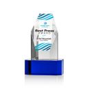Ashford Full Color Blue on Base Obelisk Crystal Award