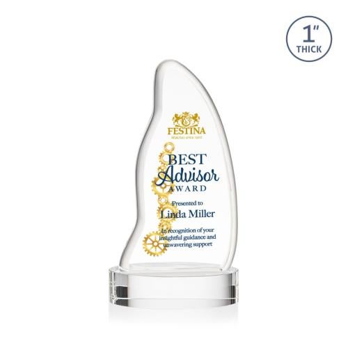 Corporate Awards - Crystal Awards - Beauford Full Color Clear on Base Abstract / Misc Crystal Award