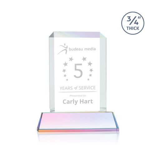 Corporate Awards - Crystal Awards - Dalton Prismatic on Newhaven Rectangle Crystal Award