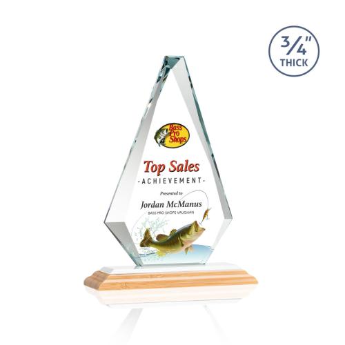 Corporate Awards - Crystal Awards - Windsor Full Color/White Bamboo Award