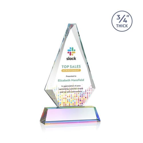 Corporate Awards - Crystal Awards - Windsor Full Color Prismatic on Newhaven Crystal Award