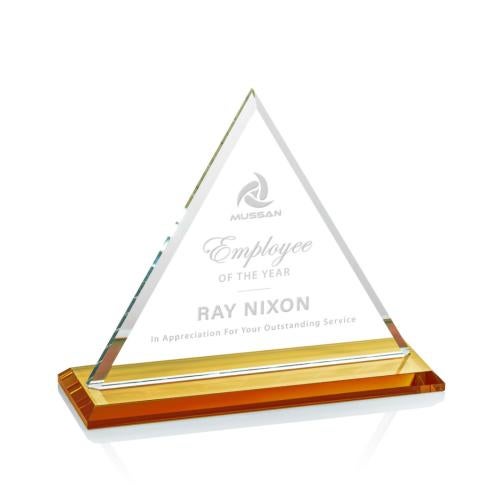 Corporate Awards - Crystal Awards - Dresden Amber Pyramid Crystal Award