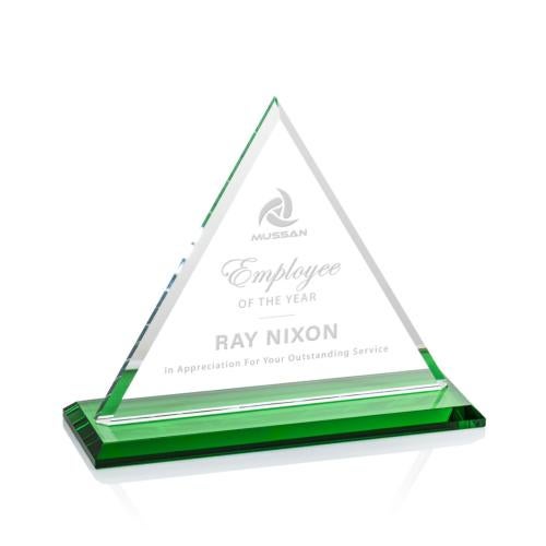 Corporate Awards - Crystal Awards - Dresden Green  Pyramid Crystal Award