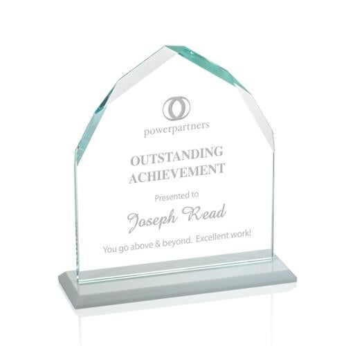 Corporate Awards - Crystal Awards - Montibello White  Arch & Crescent Crystal Award
