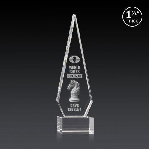 Corporate Awards - Crystal Awards - Springfield 3D Clear on Hancock Base Crystal Award