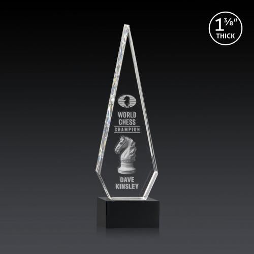 Corporate Awards - Crystal Awards - Springfield 3D Black on Hancock Base Crystal Award