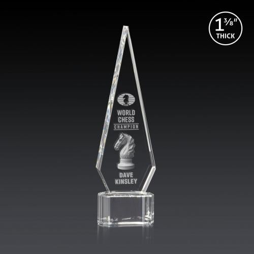 Corporate Awards - Crystal Awards - Springfield 3D Clear on Paragon Base Crystal Award