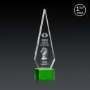 Springfield 3D Green on Paragon Base Crystal Award