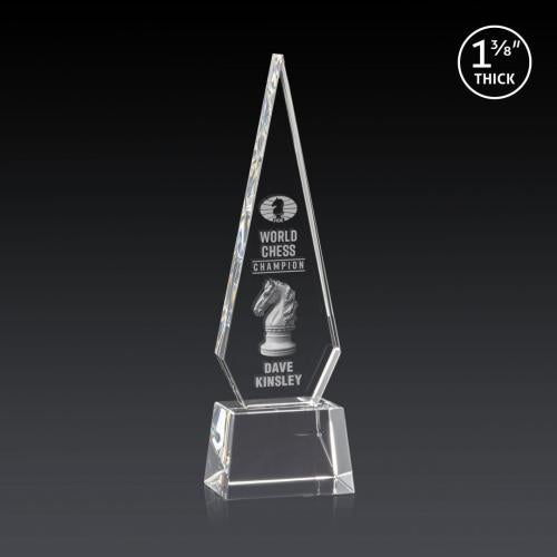 Corporate Awards - Crystal Awards - Springfield 3D Clear on Robson Base Crystal Award
