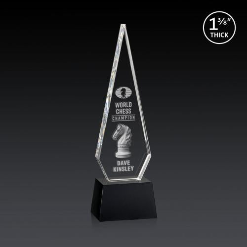 Corporate Awards - Crystal Awards - Springfield 3D Black on Robson Base Crystal Award