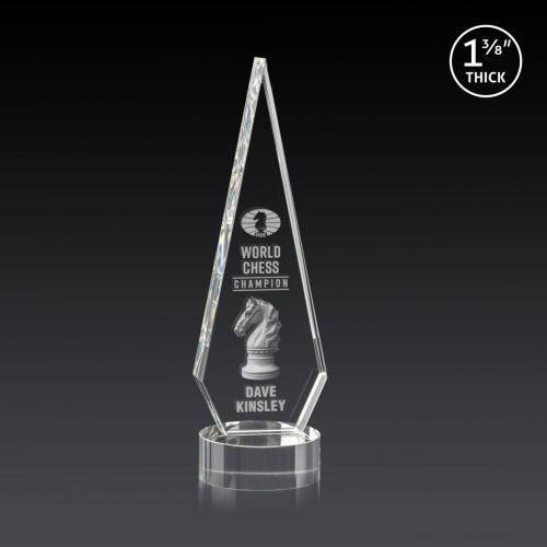 Corporate Awards - Crystal Awards - Springfield 3D Clear on Stanrich Base Crystal Award