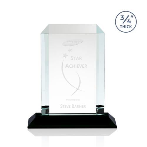 Corporate Awards - Crystal Awards - Dalton Black Rectangle Crystal Award