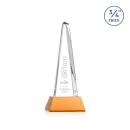 Majestic Tower Amber on Newhaven Base Pyramid Crystal Award