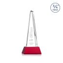 Majestic Tower Red on Newhaven Base Pyramid Crystal Award