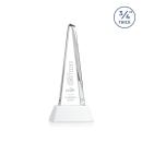 Majestic Tower White on Newhaven Base Pyramid Crystal Award